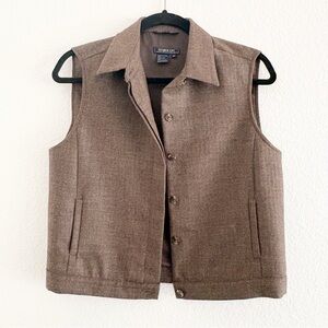 Harold’s Women’s Vintage Wool Button Up Herringbone Vest